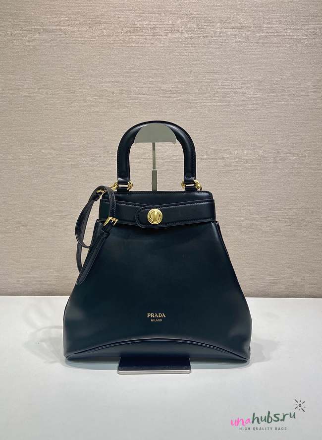Prada Black Medium Etude Leather Bag Short Handle - 31x28x5cm - 1