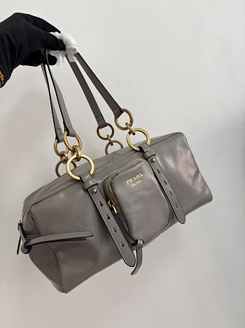 Prada Dangle Leather Shoulder Bag - 30x14x13.5cm