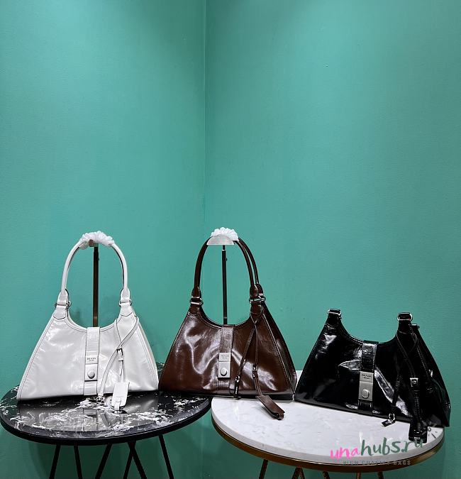 Prada Campaigne Leather Shoulder Bag - 30.5x17.5x9cm - 1