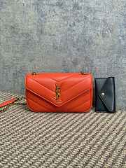 YSL LOULOU small in orange MATELASSE lambskin - 24 x 14 x 6 CM - 1