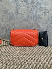 YSL LOULOU small in orange MATELASSE lambskin - 24 x 14 x 6 CM - 4