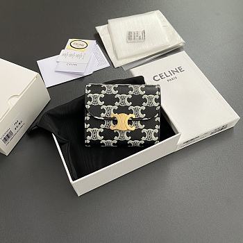 CELINE SMALL FLAP WALLET TRIOMPHE IN SMALL FLAF TRIOMPHE CANVAS