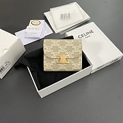 CELINE SMALL FLAP WALLET TRIOMPHE IN SMALL FLAF TRIOMPHE CANVAS - 3
