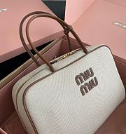 Miu Miu  Beau canvas and leather bag - 35x22x12cm - 6