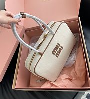 Miu Miu  Beau canvas and leather bag - 35x22x12cm - 4