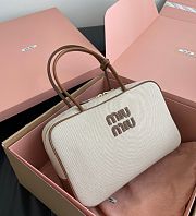 Miu Miu  Beau canvas and leather bag - 35x22x12cm - 3