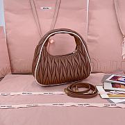 	 Miu Miu Wander matelassé nappa leather hobo bag in brown - 3X13X7 cm - 3