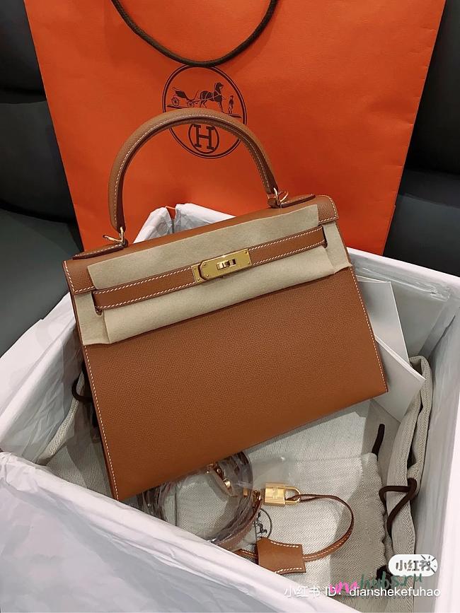 Hermes Kelly 28cm Epsom Brown Leather - 1