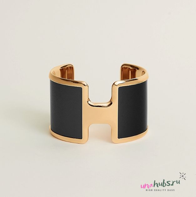Hermes Black Olympe cuff bracelet 4cm - 1
