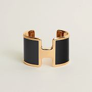 Hermes Black Olympe cuff bracelet 4cm - 1