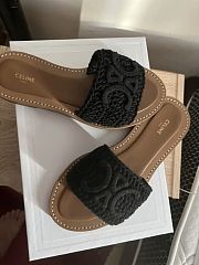 	 Celine Lympia Mule In Black Raffia - 3