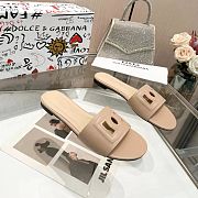 Dolce & Gabbana Calfskin slides with DG Millennials logo in nude - 6