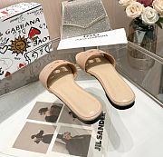 Dolce & Gabbana Calfskin slides with DG Millennials logo in nude - 5