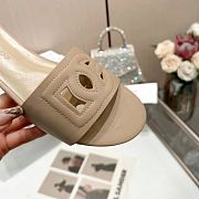 Dolce & Gabbana Calfskin slides with DG Millennials logo in nude - 4