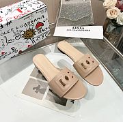 Dolce & Gabbana Calfskin slides with DG Millennials logo in nude - 2