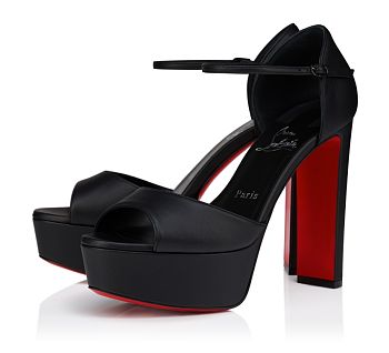Chrisitian Louboutin Sandaloo 130 mm Strappy sandals Black Nappa leather
