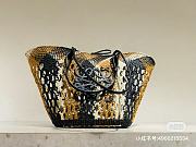 Loewe Paula's Ibiza Anagram Basket Leather Trimmed Stripped Raffia Tote - 1