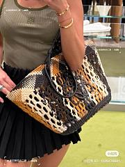 Loewe Paula's Ibiza Anagram Basket Leather Trimmed Stripped Raffia Tote - 6