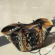 Loewe Paula's Ibiza Anagram Basket Leather Trimmed Stripped Raffia Tote - 4