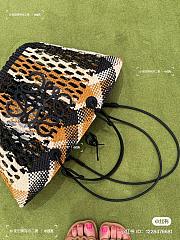 Loewe Paula's Ibiza Anagram Basket Leather Trimmed Stripped Raffia Tote - 2