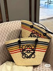Loewe Anagram Basket In Iraca Palm And Calfskin tote - 1