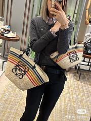 Loewe Anagram Basket In Iraca Palm And Calfskin tote - 3
