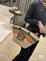 Loewe Anagram Basket In Iraca Palm And Calfskin tote - 4