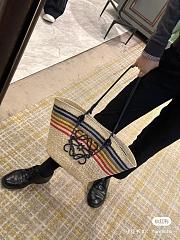 Loewe Anagram Basket In Iraca Palm And Calfskin tote - 5