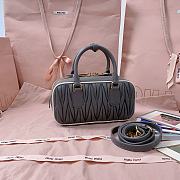 Miu Miu Marble Gray / White Arcadie Matelassé Nappa Leather Bag - 22X10.5X7.5Cm - 4