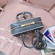 Miu Miu Marble Gray / White Arcadie Matelassé Nappa Leather Bag - 22X10.5X7.5Cm - 5