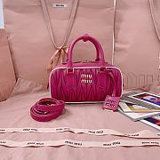 	 Miu Miu Marble Pink / White Arcadie Matelassé Nappa Leather Bag - 22X10.5X7.5Cm - 1