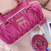 	 Miu Miu Marble Pink / White Arcadie Matelassé Nappa Leather Bag - 22X10.5X7.5Cm - 6