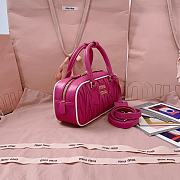 	 Miu Miu Marble Pink / White Arcadie Matelassé Nappa Leather Bag - 22X10.5X7.5Cm - 3