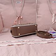 	 Miu Miu Marble Brown / White Arcadie Matelassé Nappa Leather Bag - 22X10.5X7.5Cm - 6