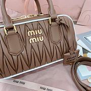 	 Miu Miu Marble Brown / White Arcadie Matelassé Nappa Leather Bag - 22X10.5X7.5Cm - 2