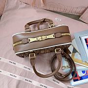 	 Miu Miu Marble Brown / White Arcadie Matelassé Nappa Leather Bag - 22X10.5X7.5Cm - 3