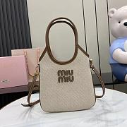 Miu Miu Beige/brandy Ivy Canvas And Leather Bag - 20cmx24cm - 1