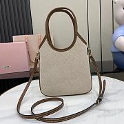 Miu Miu Beige/brandy Ivy Canvas And Leather Bag - 20cmx24cm - 5