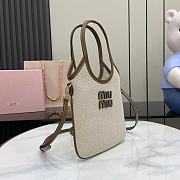 Miu Miu Beige/brandy Ivy Canvas And Leather Bag - 20cmx24cm - 6