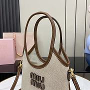 Miu Miu Beige/brandy Ivy Canvas And Leather Bag - 20cmx24cm - 4