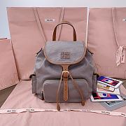 Miu Miu Cornflower purple/brandy Canvas And Leather Backpack - 29.5X25X12.5cm - 1