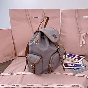 Miu Miu Cornflower purple/brandy Canvas And Leather Backpack - 29.5X25X12.5cm - 6