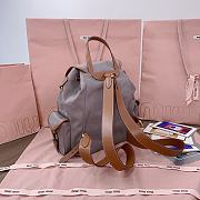 Miu Miu Cornflower purple/brandy Canvas And Leather Backpack - 29.5X25X12.5cm - 4