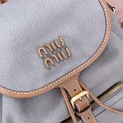 Miu Miu Cornflower purple/brandy Canvas And Leather Backpack - 29.5X25X12.5cm - 3