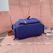 	 Miu Miu Cornflower Blue/brandy Canvas And Leather Backpack - 29.5X25X12.5cm - 4