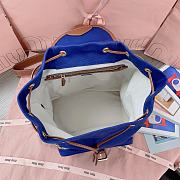 	 Miu Miu Cornflower Blue/brandy Canvas And Leather Backpack - 29.5X25X12.5cm - 3