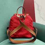 	 Miu Miu Cornflower Red/brandy Canvas And Leather Backpack - 29.5X25X12.5cm - 6