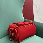 	 Miu Miu Cornflower Red/brandy Canvas And Leather Backpack - 29.5X25X12.5cm - 5