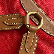 	 Miu Miu Cornflower Red/brandy Canvas And Leather Backpack - 29.5X25X12.5cm - 3