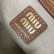 	 Miu Miu Cornflower Grey/brandy Canvas And Leather Backpack - 29.5X25X12.5cm - 6